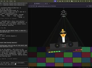 Live-coding music and visuals real-time with an AI assistant